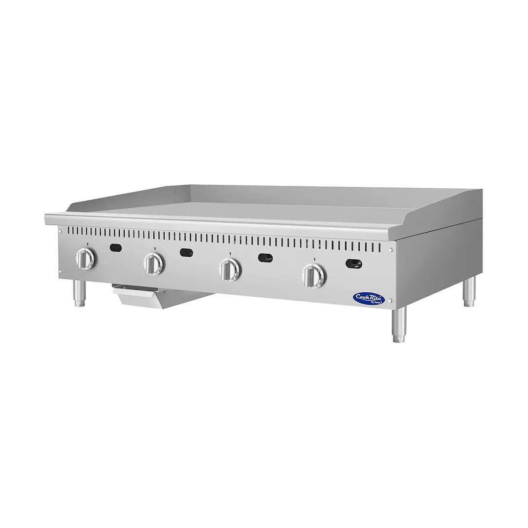 Atosa USA ATG-4824-S 48" Countertop Gas Griddle with 4 Burners & 1" Thick Steel Plate - 120,000 BTU