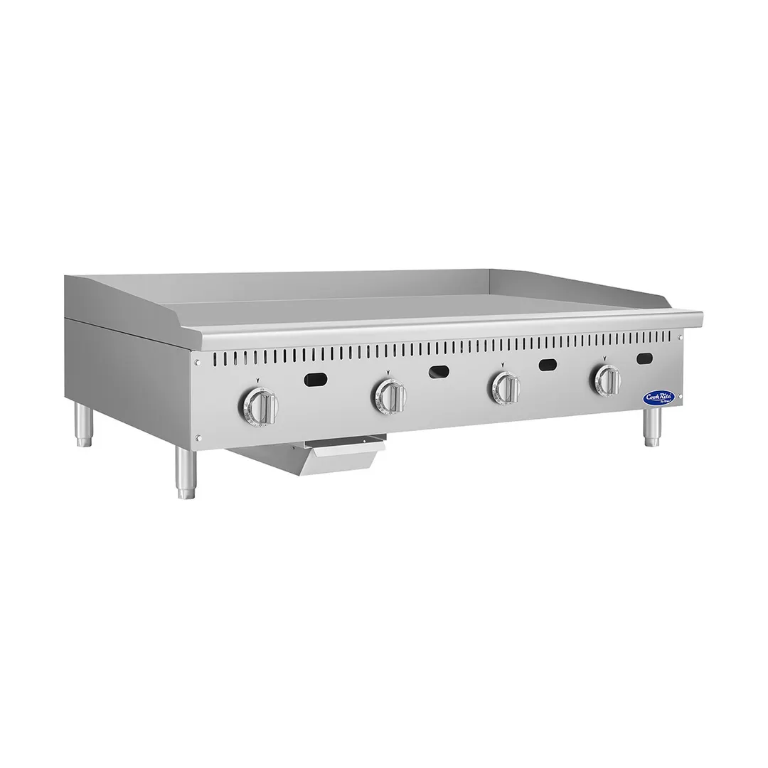 Atosa USA ATG-4824-S 48" Countertop Gas Griddle with 4 Burners & 1" Thick Steel Plate - 120,000 BTU
