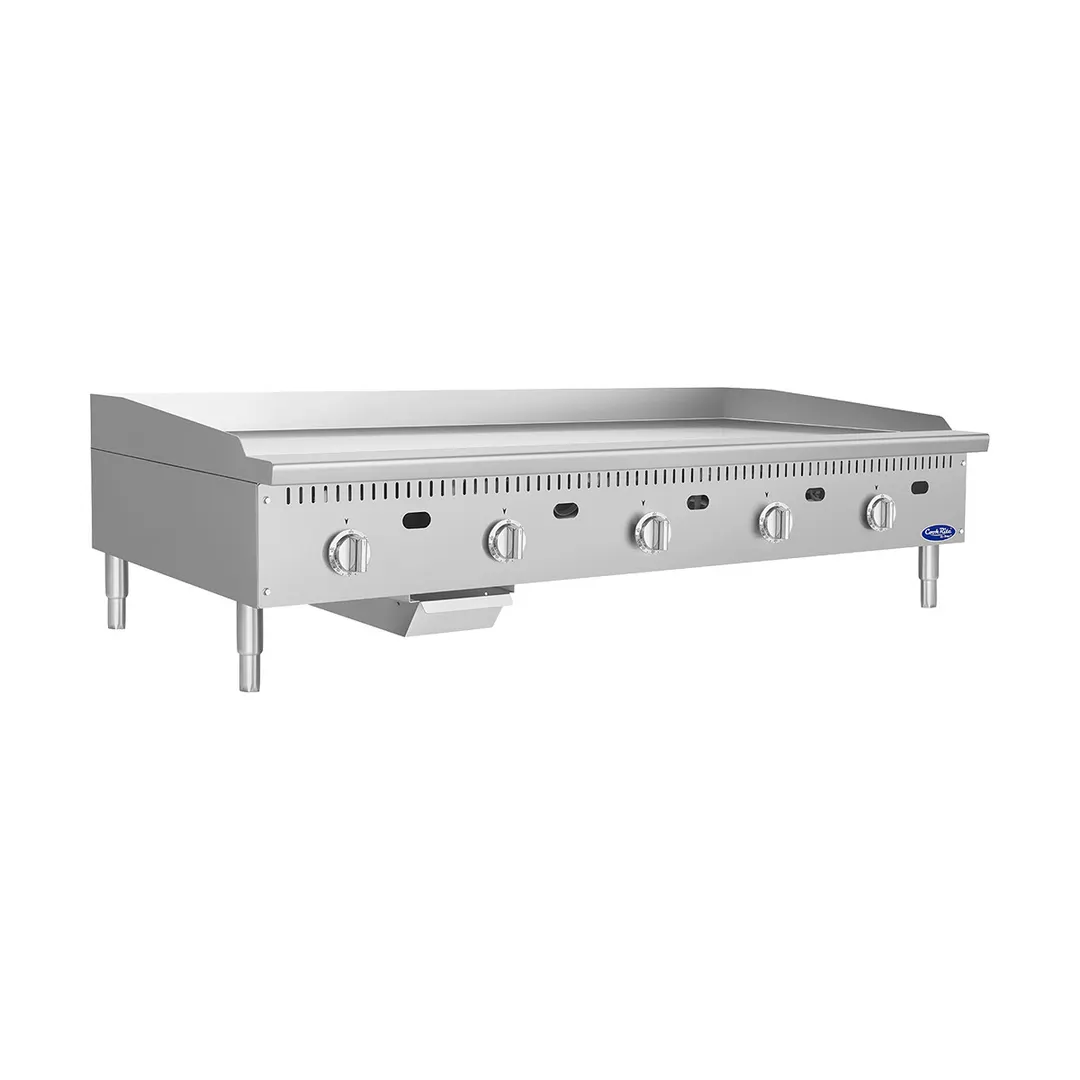 Atosa USA ATG-6024-C 60" Countertop Gas Griddle with 5 Burners & 1" Thick Chrome Plate - 150,000 BTU