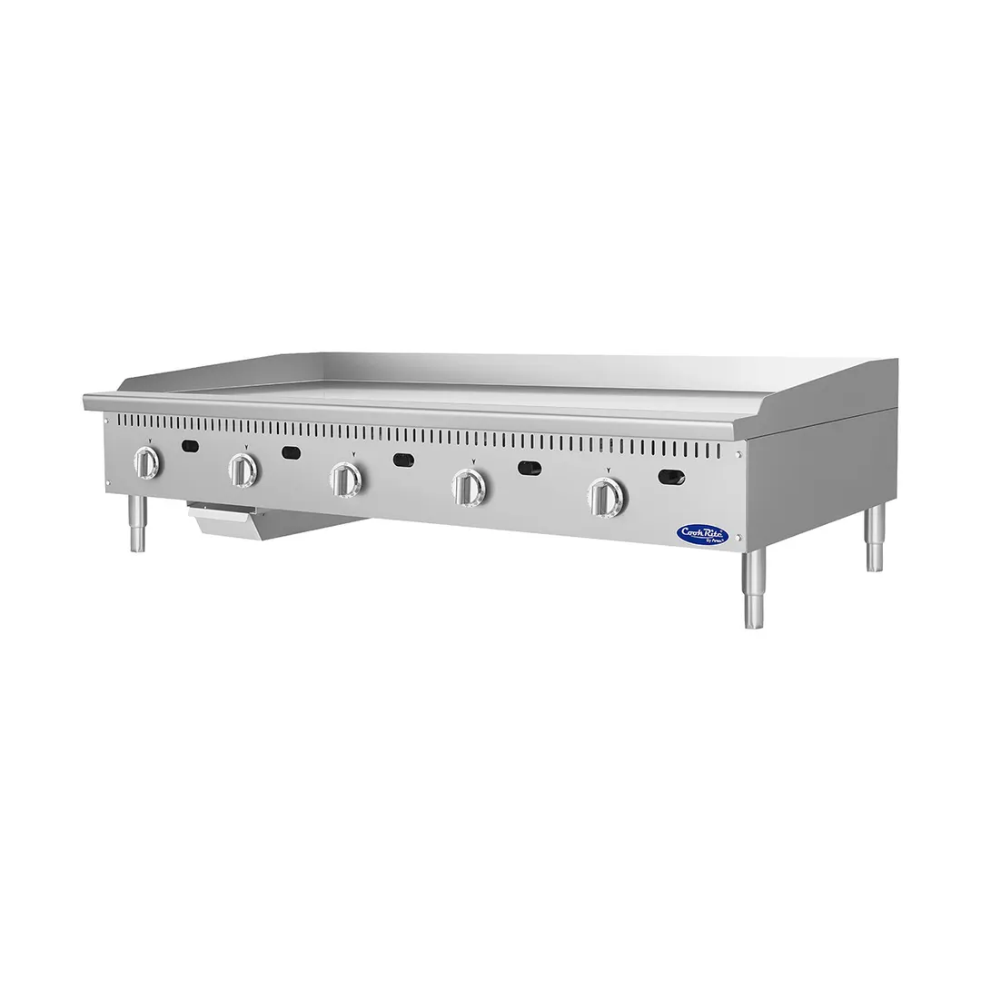 Atosa USA ATG-6024-C 60" Countertop Gas Griddle with 5 Burners & 1" Thick Chrome Plate - 150,000 BTU