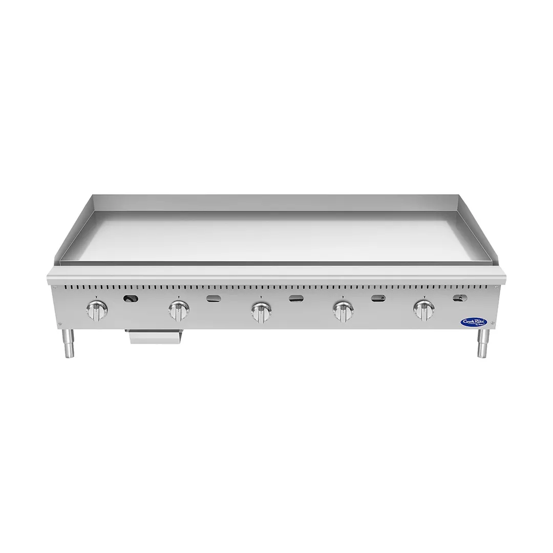 Atosa USA ATG-6024-C 60" Countertop Gas Griddle with 5 Burners & 1" Thick Chrome Plate - 150,000 BTU