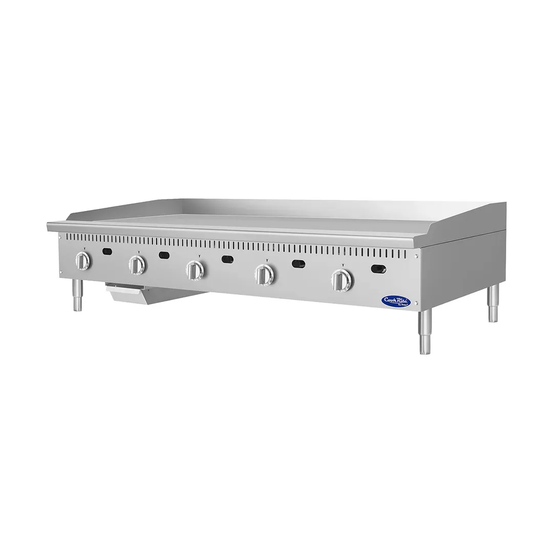Atosa USA ATG-6024-S 60" Countertop Gas Griddle with 5 Burners & 1" Thick Steel Plate - 150,000 BTU