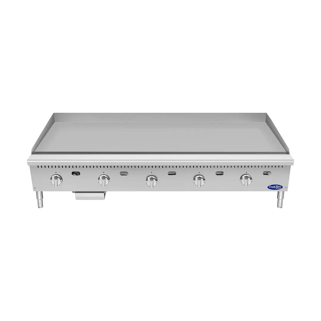 Atosa USA ATG-6024-S 60" Countertop Gas Griddle with 5 Burners & 1" Thick Steel Plate - 150,000 BTU