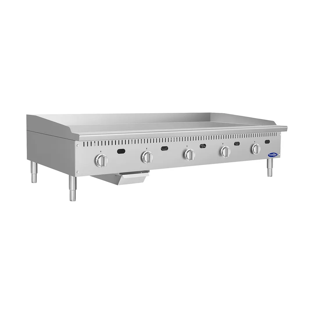 Atosa USA ATG-6024-S 60" Countertop Gas Griddle with 5 Burners & 1" Thick Steel Plate - 150,000 BTU