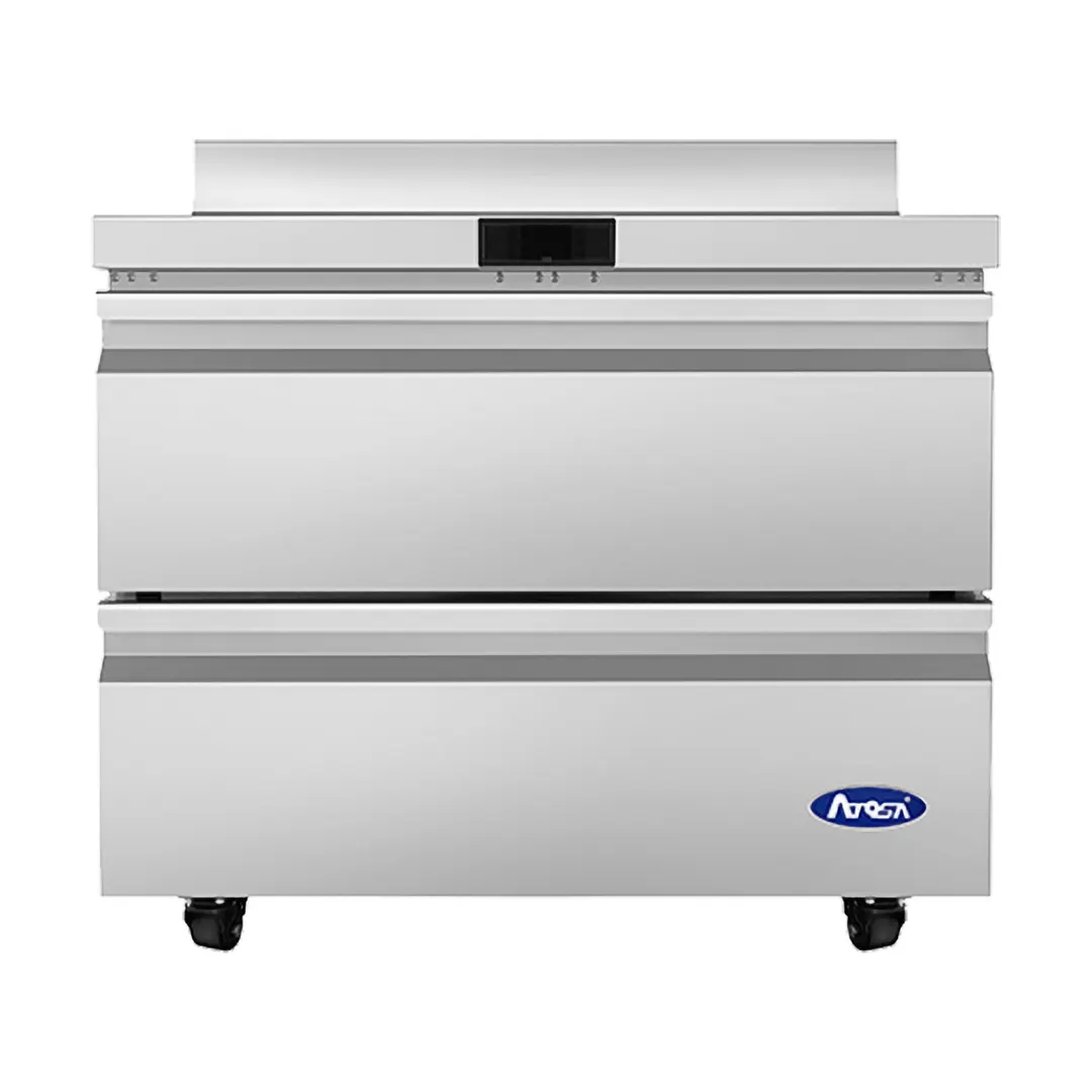 Atosa USA AWR36D2 36" 2-Drawer Worktop Refrigerator, Stainless Steel, 35°F–38°F temp, 8.97 cu. ft.