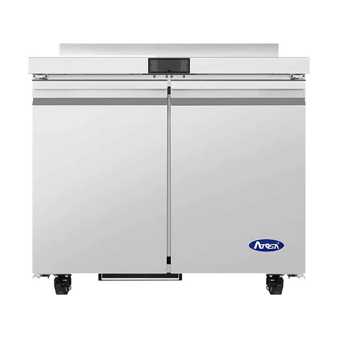 Atosa USA AWR36SD 36" 2-Solid Door Worktop Refrigerator, Stainless Steel, 35°F–38°F temp, 8.97 cu. ft.