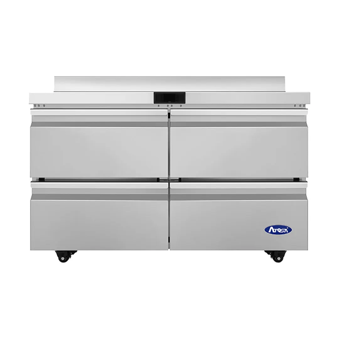 Atosa USA AWR48D4 48" 4-Drawer Worktop Refrigerator, Stainless Steel, 35°F–38°F temp, 12.22 cu. ft.