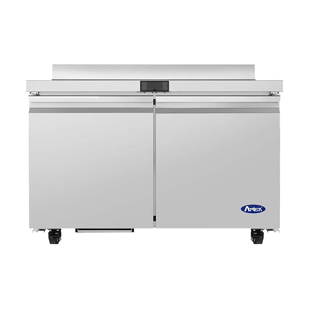 Atosa USA AWR48SD 48" 2-Solid Door Worktop Refrigerator, Stainless Steel, 35°F–38°F temp, 12.22 cu. ft.