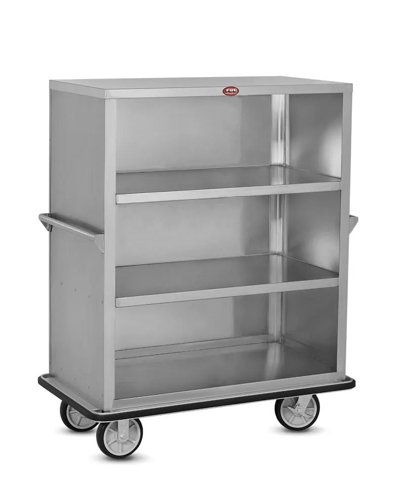 FWE UCE-415-50 Stainless Steel Super Duty Queen Mary Enclosed Cart w/ Heavy Duty Push Handles