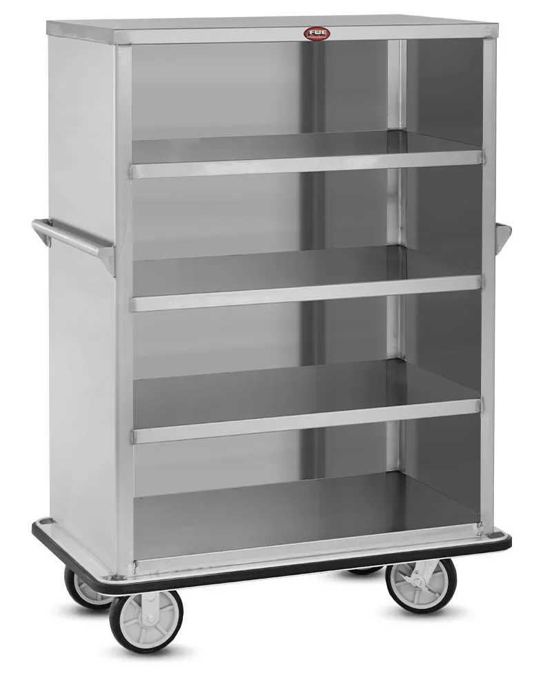 FWE UCE-512-48 Stainless Steel Super Duty Queen Mary Enclosed Cart w/ Heavy Duty Push Handles