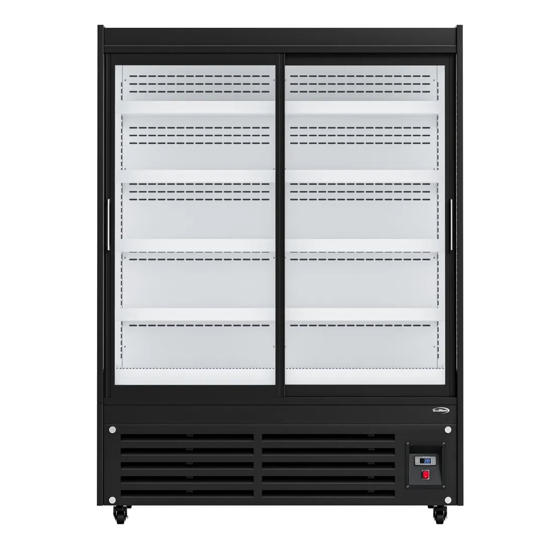 Koolmore KM-CDA-SL24C 24 cu ft Door Merchandiser Refrigerator, Black, 28"W×51.65"D×70"H, Door