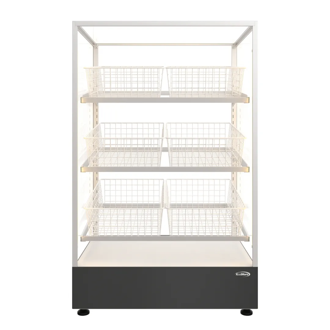 Koolmore KM-FDC-B6 Refrigerated Bakery Display Case 30" Wide, 9.2 cu ft, 3‑Tier with Six Wire Baskets, NSF