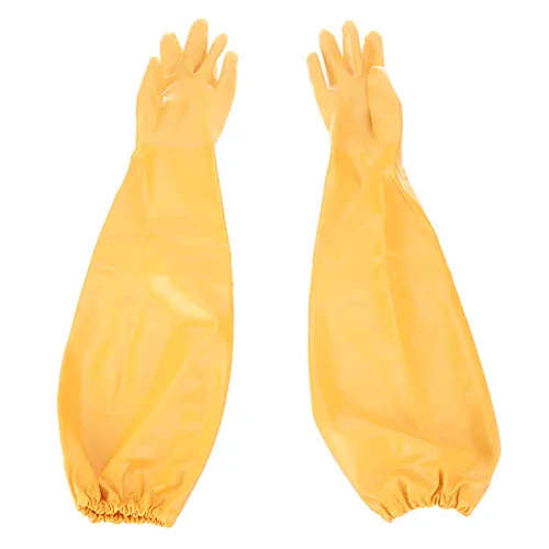 AllPoints 1331829 Dishwasher Glove, 25" X-Large Yellow Nitrile‑Coated Rubber Grip - 1 Pair