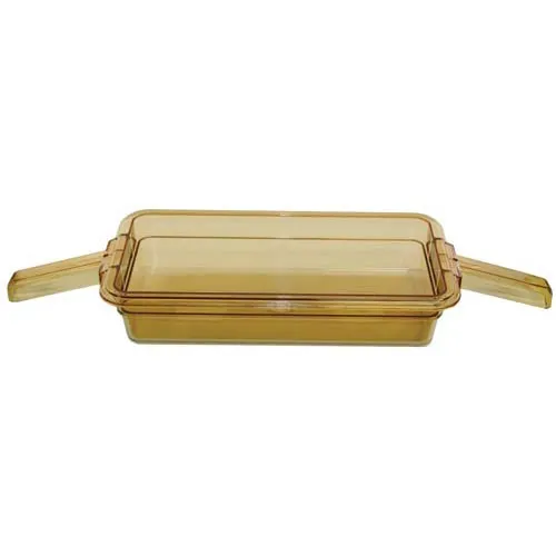 AllPoints 281407 Holding Pan, 20-1/2" L x 6-7/8" W x 2-1/2" D, Polycarbonate Amber, NSF, 2-1/2"-3" Depth