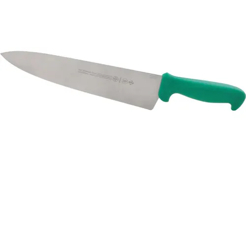AllPoints 97652 Chef Knife – 10" Blade, Stainless Steel, Polypropylene Green Handle, 10"-11"