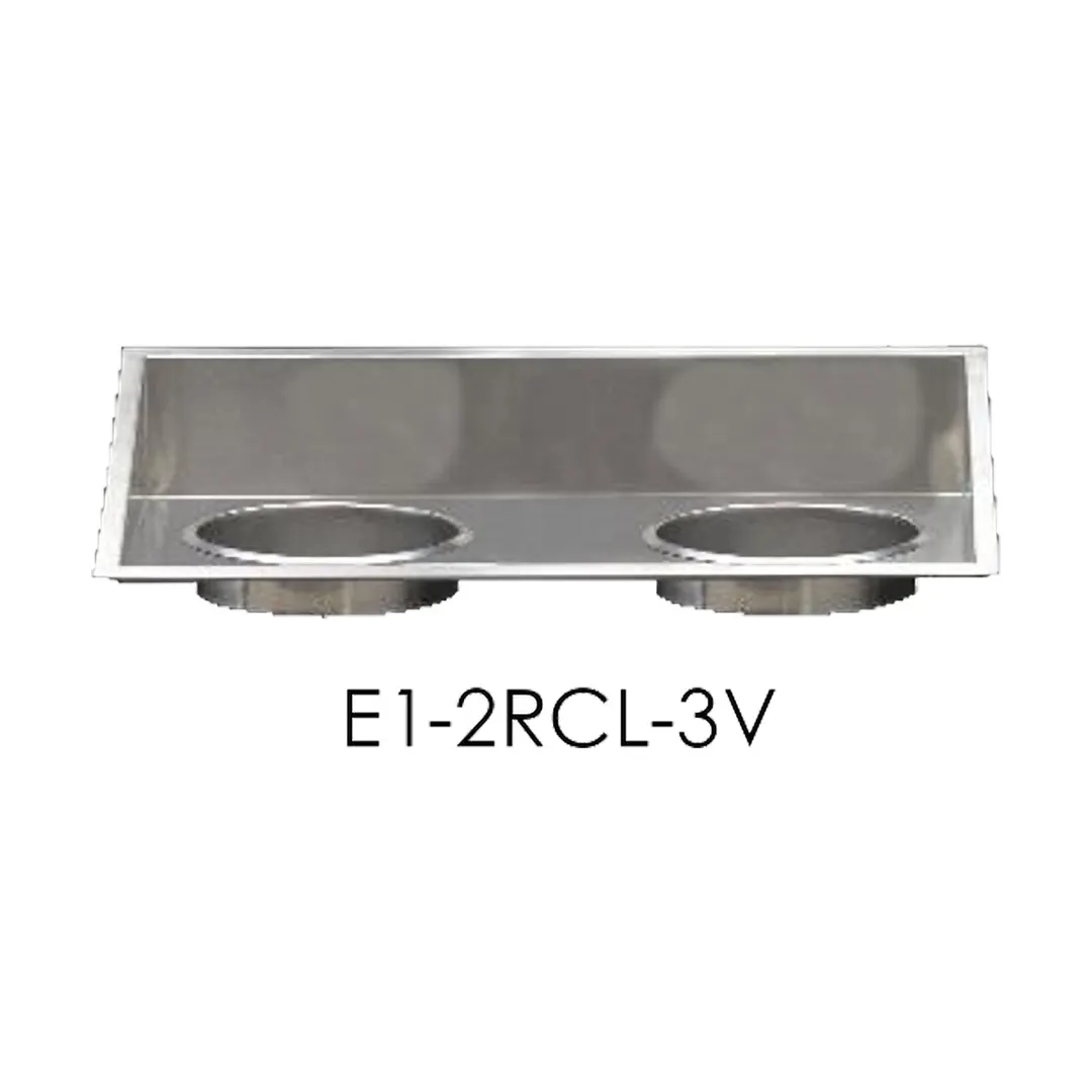 Steril‑Sil E1‑2RCL‑3V Trash Insert, Two 8" Stainless Steel Rings with Collars, Fit for ENC Counters