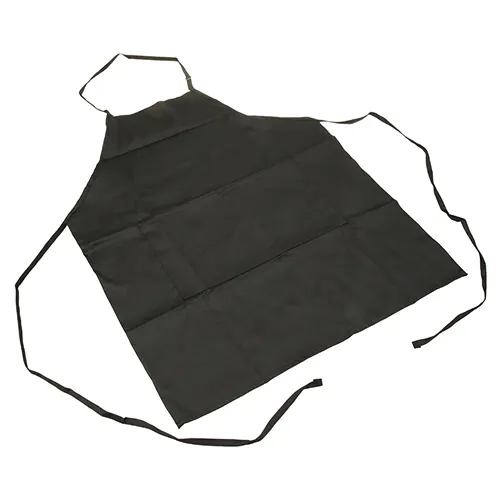 AllPoints 1557BLK Bib Apron - 27" x 32", Black Polyester, Adjustable Neck Strap, Two Front Pockets