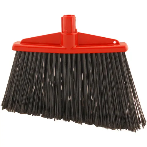 AllPoints 1591109 Lobby Broom Head, 12‑1/4" Wide Angled Bristles, Red Finish