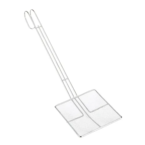 AllPoints 2261004 Skimmer, 6" Square Bowl, #12 Fine Mesh, 13½" Nickel‑Plated Handle, 19" Length