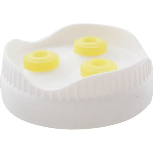 AllPoints 2801903 Squeeze Bottle Cap, FIFO Portion Pal™ 3‑Hole Dispensing, Clear/White, 2" - 1/Case