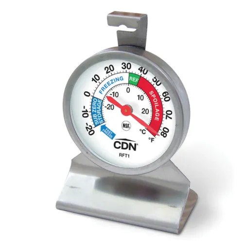 AllPoints 81228 Refrigerator/Freezer Thermometer, Dial Display, Metal Housing, Accurate Readout