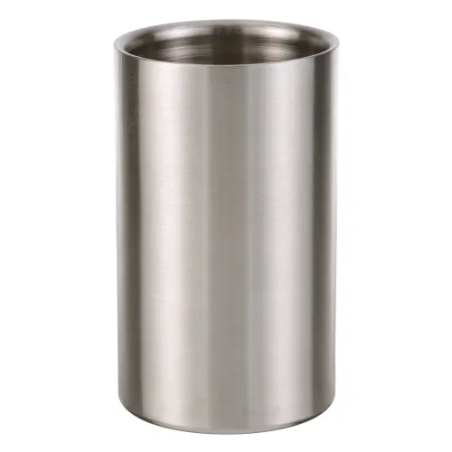 AllPoints 86543 Wine Bucket Cooler, 4-9/16" Dia. x 4-1/2" W x 7-7/8" H, 1 Bottle, Steel Satin Finish