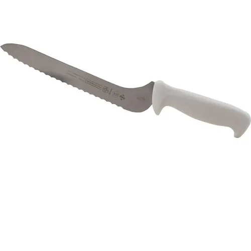 AllPoints 97625 Sandwich Knife - 9" Serrated Blade, White Plastic Handle, Stainless Steel