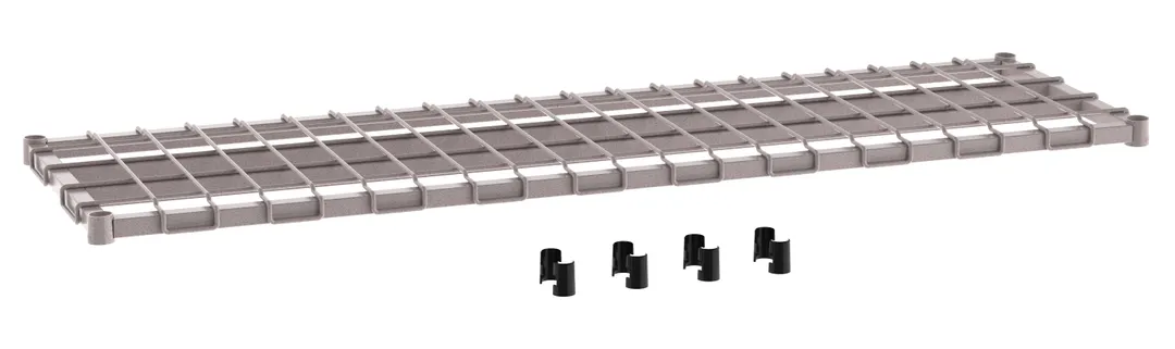 Metro 1860DRK4 Dunnage Shelf, 60" W x 18" D Wire Deck, Gray Epoxy Finish, 1" Square Tubing, Holds 1000 lbs