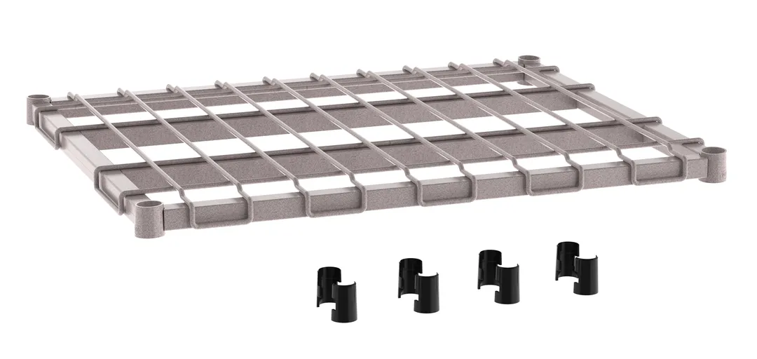 Metro 2430DRK4 Dunnage Shelf, 30" W x 24" D, Gray Wire Deck, 1" Square Tubing, 1600 lbs, Microban Protection