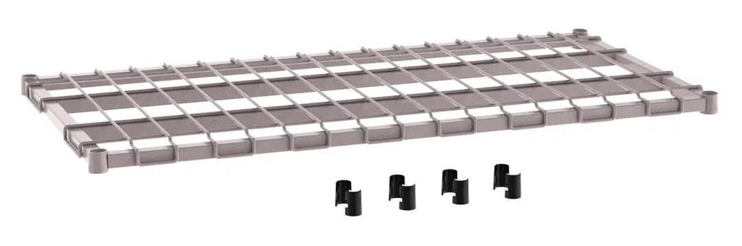 Metro 2448DRK4 Dunnage Shelf, 48" W x 24" D, 1" Square Tubing Frame, Gray Epoxy‑Coated, Microban®, 1300 lbs