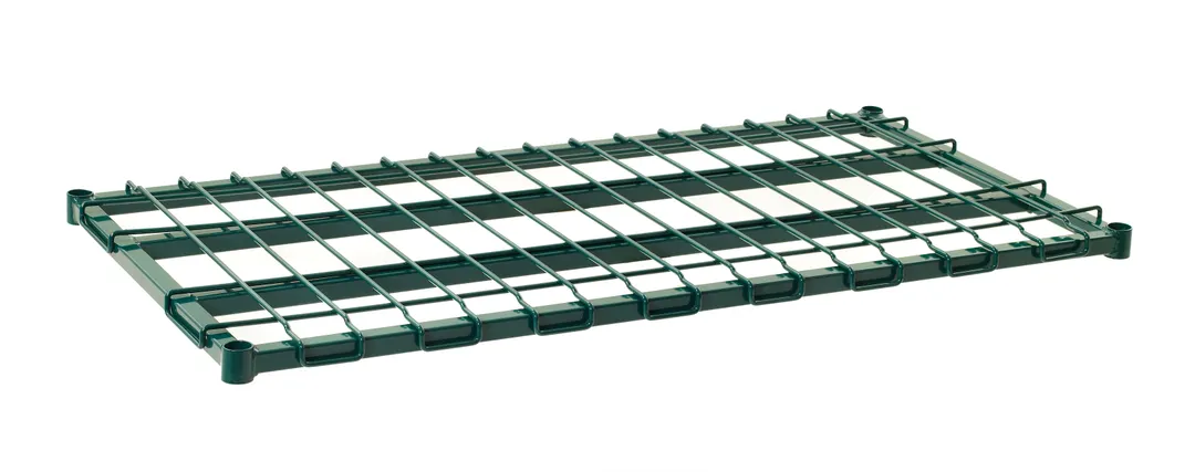 Metro 2460DRK3 Dunnage Shelf, 60" W x 24" D Deck, Green Finish, 5/16" Mat, Holds 1000 lbs