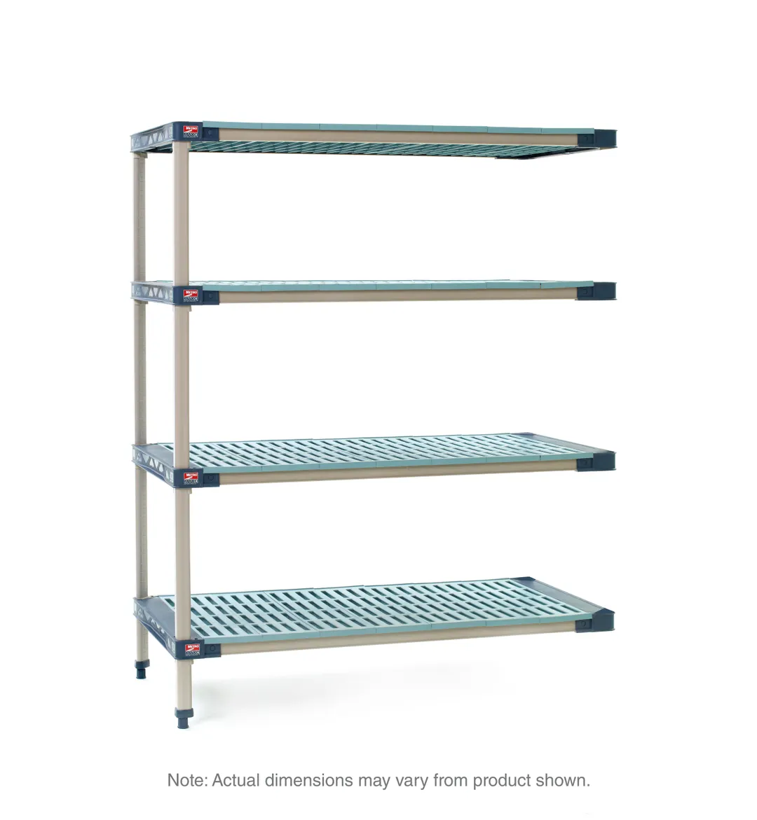 Metro AX336G4 - 4-Shelf Polymer Shelving Unit, 36"W x 18"D x 74"H, Blue Louvered, 800 lbs per shelf, 2000 lbs total, Microban antimicrobial, NSF/KD certified