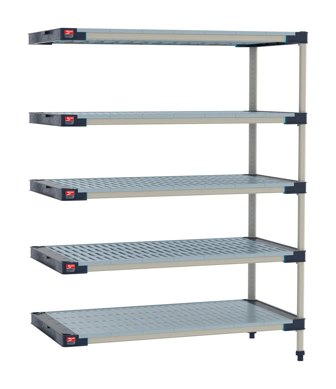 Metro M4-1842GF-63-A5 - 5‑Tier Polymer Shelving Unit, 18" D x 42" W x 63" H, 800 lbs per shelf, 2000 lbs total, rust‑proof
