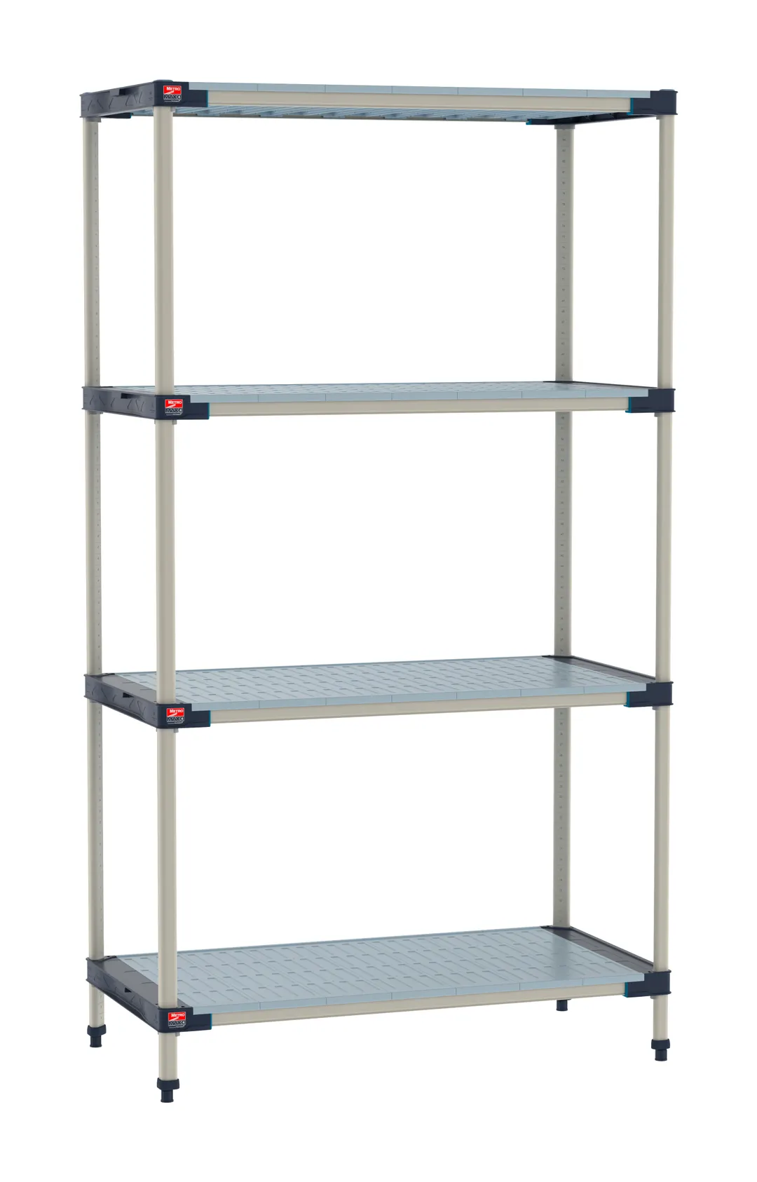 Metro M4-2154F-86-S4 - 4T Shelving Unit, 21" D x 54" W x 86" H, 600 lb per shelf, 2000 lb total, NSF, Microban