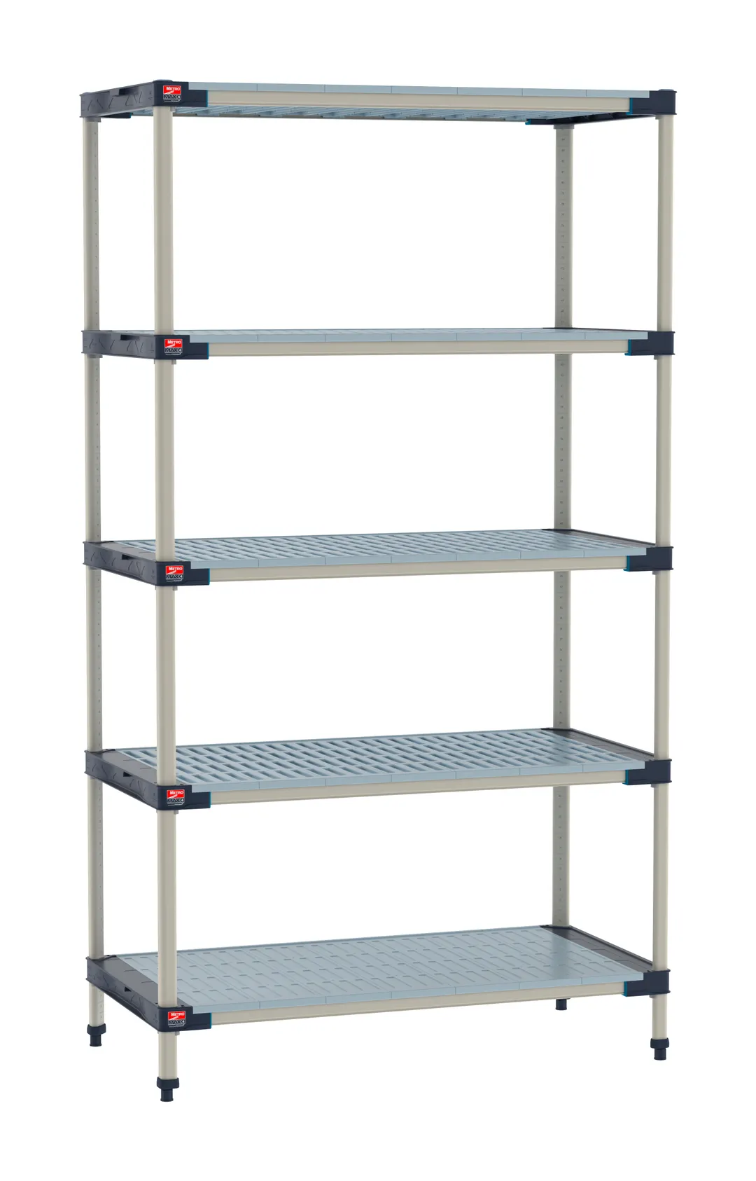 Metro M4-2436GF-86-S5 Polymer Shelving Unit, 24" D x 36" W x 86" H, 800 lb per shelf, 2000 lb, NSF, mat shelf