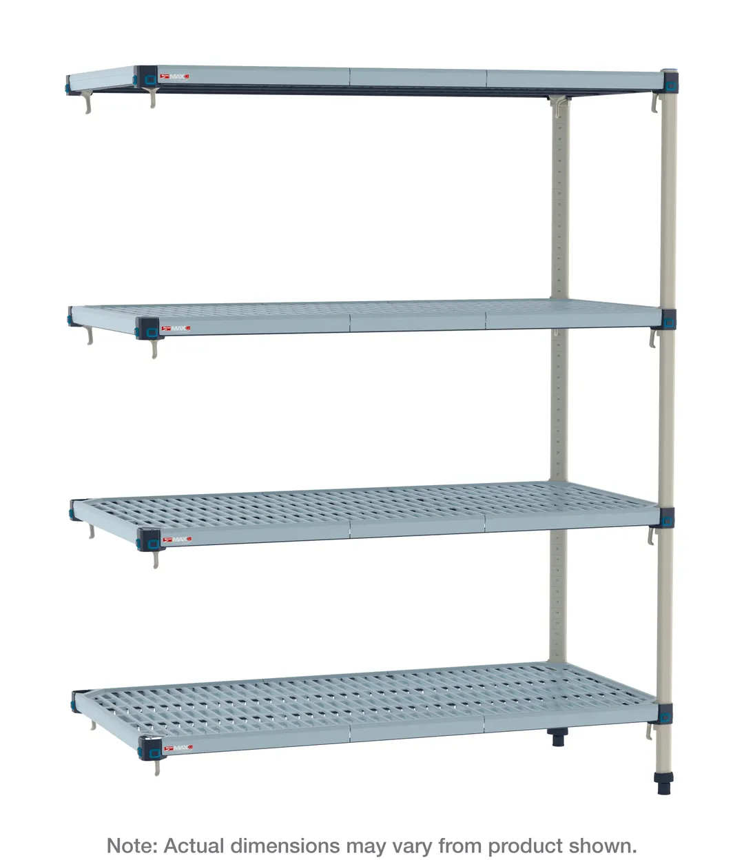 Metro MQ-1848G-63-A4 Polymer Shelving Unit, 18" D x 48" W x 63" H, 800 lb per shelf, NSF‑approved, Microban® mats
