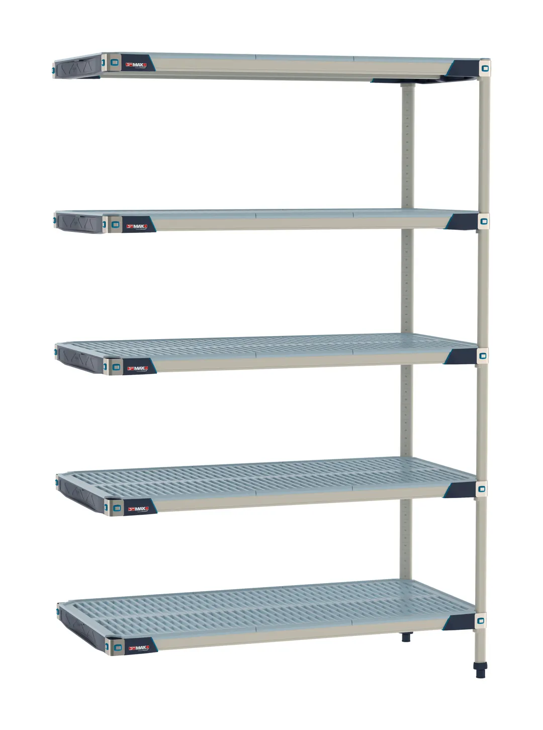 Metro MX-1872G-74-A5 5-Tier Polymer Shelving Unit, 18" D x 72" W x 74" H, 600 lbs shelf, 2000 lbs total, NSF