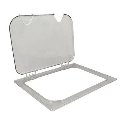 AllPoints 1331691 Carlisle 1/2" Clear Polycarbonate Pan Lid, Flip Lid with Spoon Notch, Ez Access