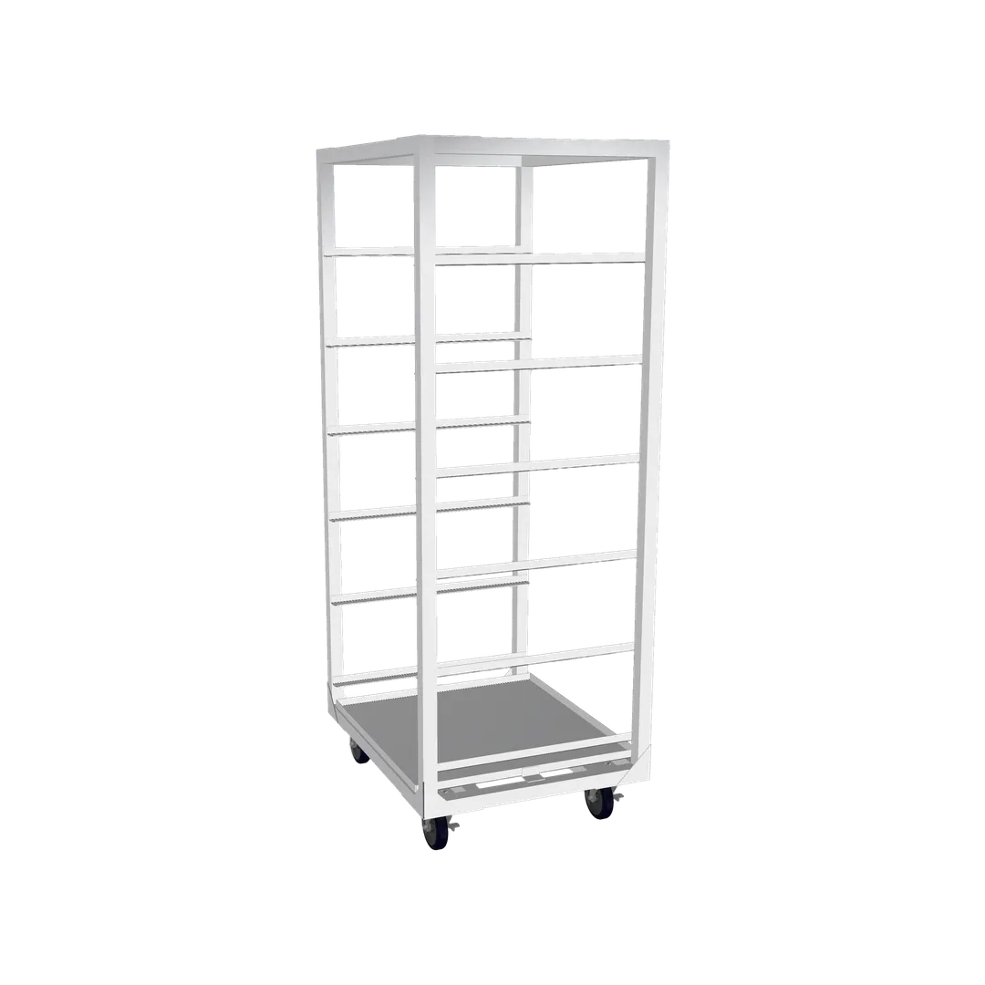Winholt AL-3206CR-MLC Aluminum Holds 6 Standard Size 26-1/2" X 29- 1/8" Crisping Baskets. Unit Has Locking Casters