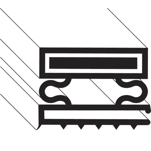 AllPoints 1271161 Refrigerator Door Gasket, 21.25" x 18.5" Magnetic Vinyl Gray, 4‑Sided Seal