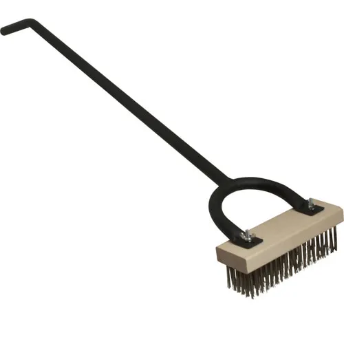 AllPoints 1331667 Texas Brush Grill Brush, 24" Steel Handle, Wood Head with Stainless Steel Bristles