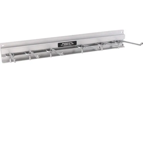 AllPoints 1371190 Wall Utensil Rack, 18" Wide, Aluminum Finish, Steel Hooks and Screws, Fits 15"-24"