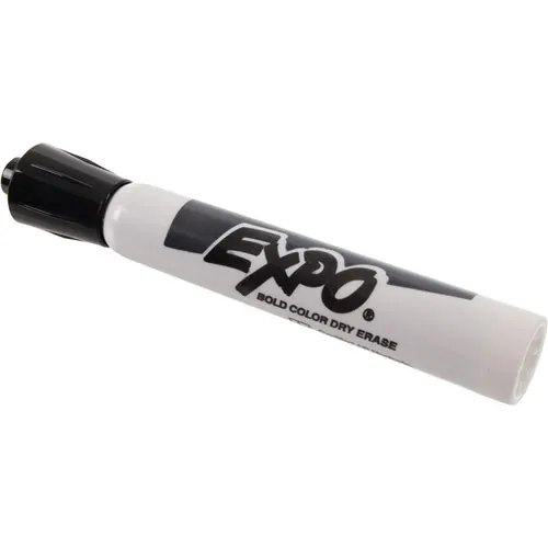 AllPoints 1391056 Expo2 Dry-Erase Marker, Chisel Tip, Black, Non‑Toxic, for Food Service Use