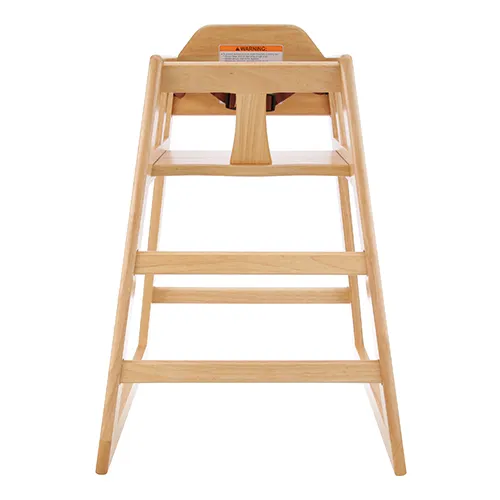 AllPoints 186305 High Chair 27.5" Height Fits Under Most Tables Hardwood Natural Finish Strap Hardware Tool