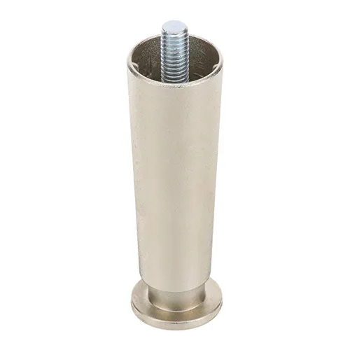 AllPoints 263257 Leg - 1¼" 1" Height Table Base, Matte Nickel Finish, Zinc Die‑Cast, 3/8"‑16 Mounting Stud