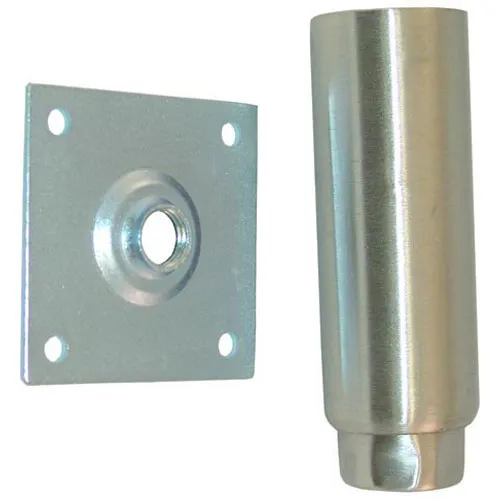 AllPoints 263298 Folding Table Leg, 6" Height, 3-1/2" Removable 1-3/4" Mounting Plate, Stainless Steel Finish