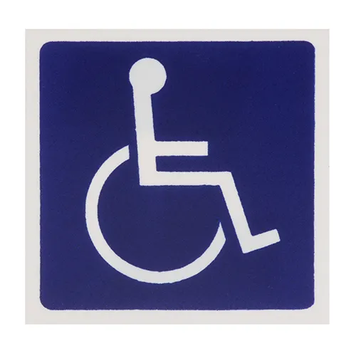 AllPoints 2801128 Handicap ADA Sign, Blue 3" x 3" Plastic Adhesive Back, 9" Width, Compliance