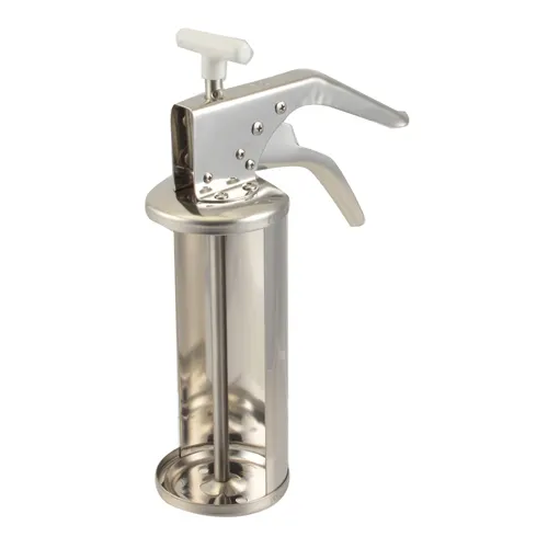 AllPoints 2802259 FIFO Sauce Gun, 3.5" Stainless Steel, 1/2 oz, White Pusher Rod, NSF Certified