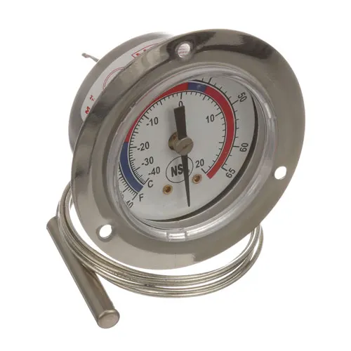 AllPoints 621038 Refrigerator Thermometer, 2" Dial, 4′ Bulb, -40°F to 65°F, NSF Certified