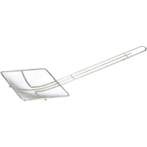 AllPoints 75699 Skimmer – 7" Square Mesh Basket, 14" Handle, 21" Length, Stainless Steel